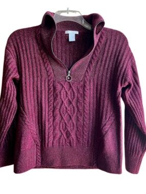 Design History Karsie Cable Half Zip Sweater - Size S